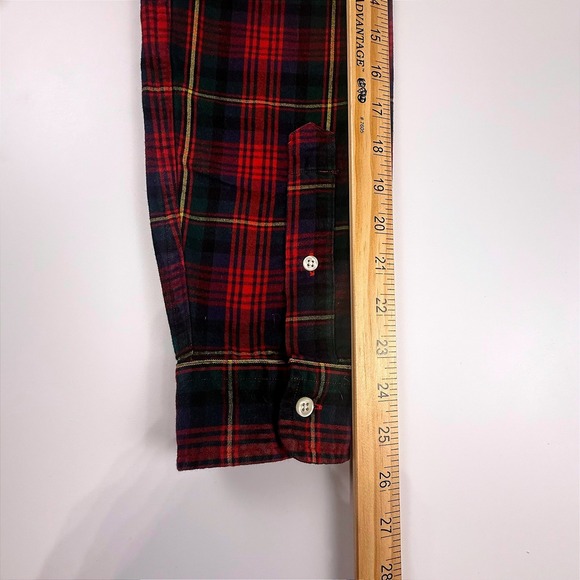 Polo Ralph Lauren Christmas Plaid Button Down Oxford Shirt Men's M Red Black - Picture 13 of 14